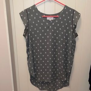 Loft light green short sleeve flutter blouse